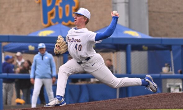 Pitt pitcher Ryan Reed was selected in the 15th round of the 2025 MLB Draft. Photo credit: Pitt Athletics.