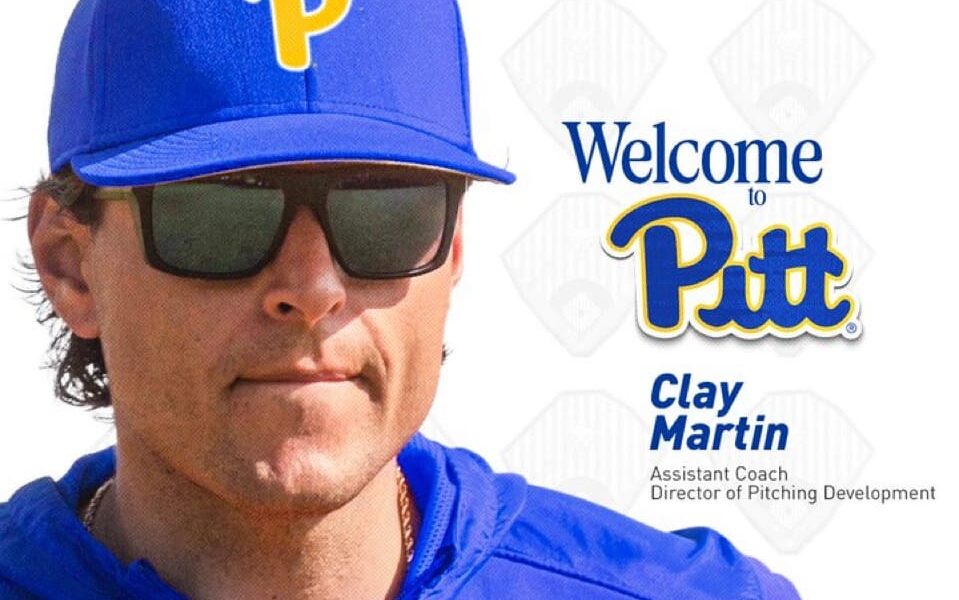 Pitt baseball hires Western Pa. native Clay Martin as assistant.