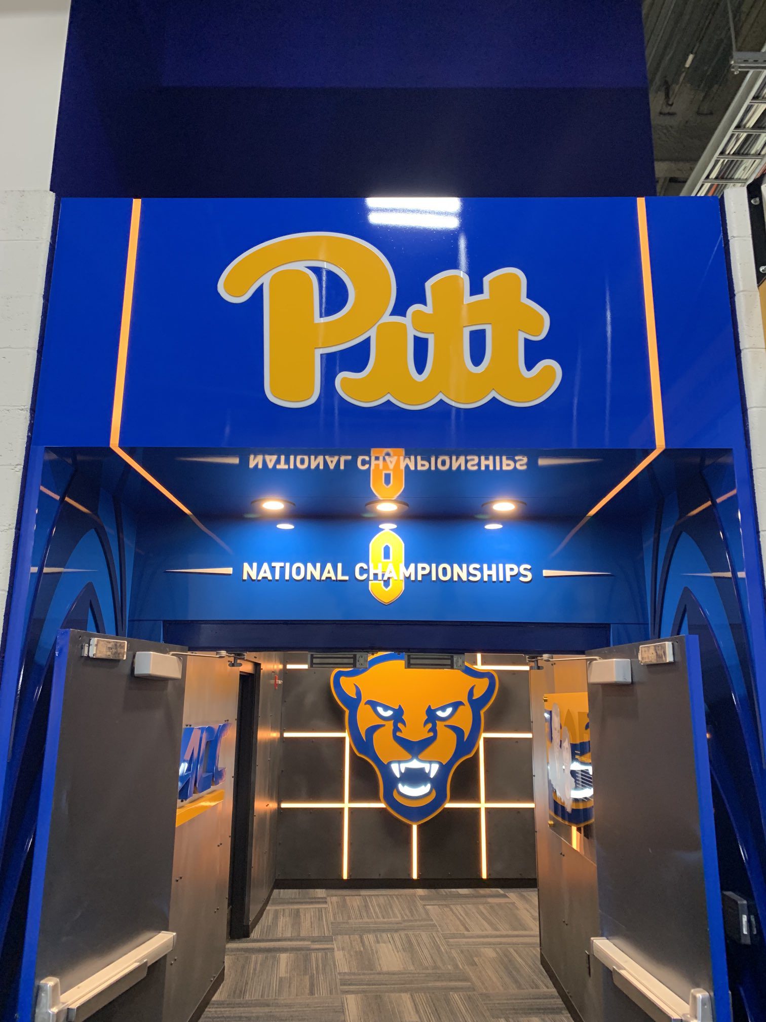 Pitt football locker room.