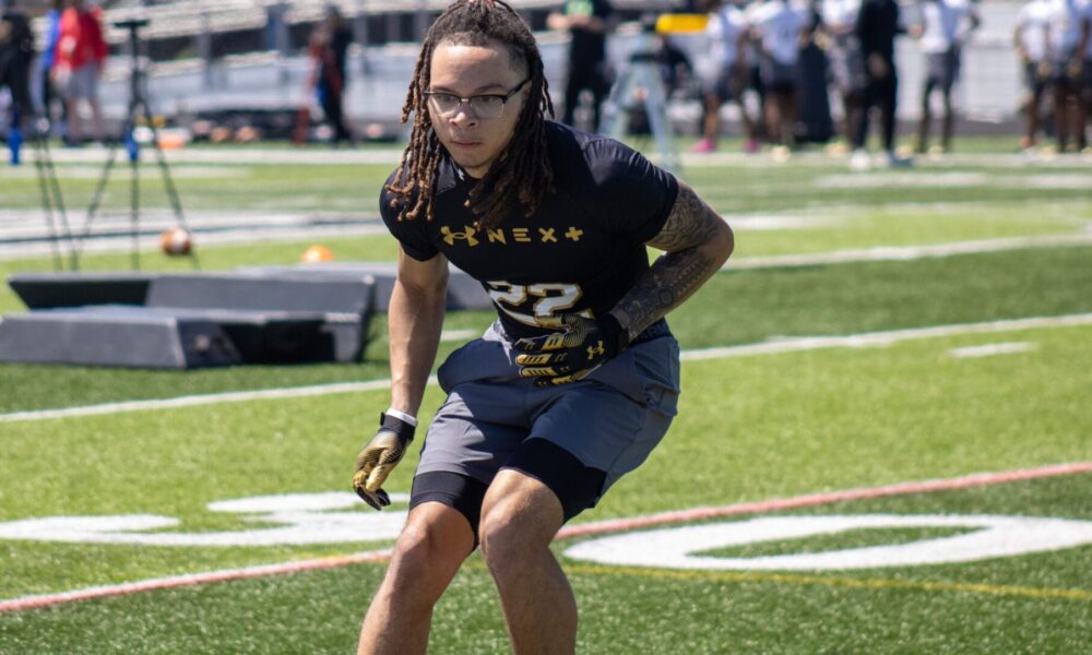 Pitt safety commit Isaac Patterson at the Under Armour Next Camp in Pickerington, Ohio. April 27, 2025 / Nathan Breisinger. PSN.