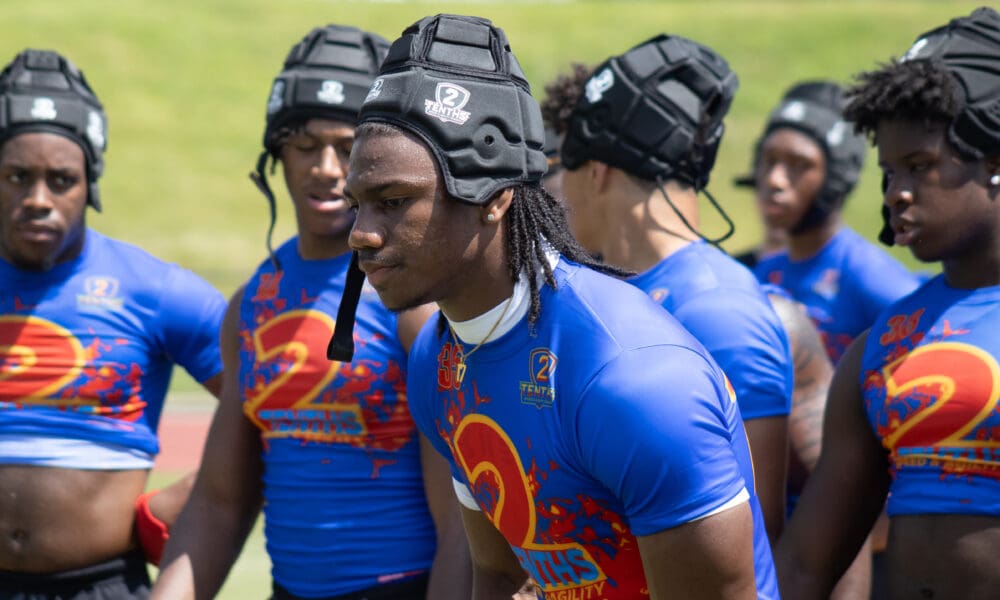 St. Frances Academy RB Sa'Nir Brooks at the 2Tenths Top 150 Camp. June 29, 2025 -- Nathan Breisinger / PSN