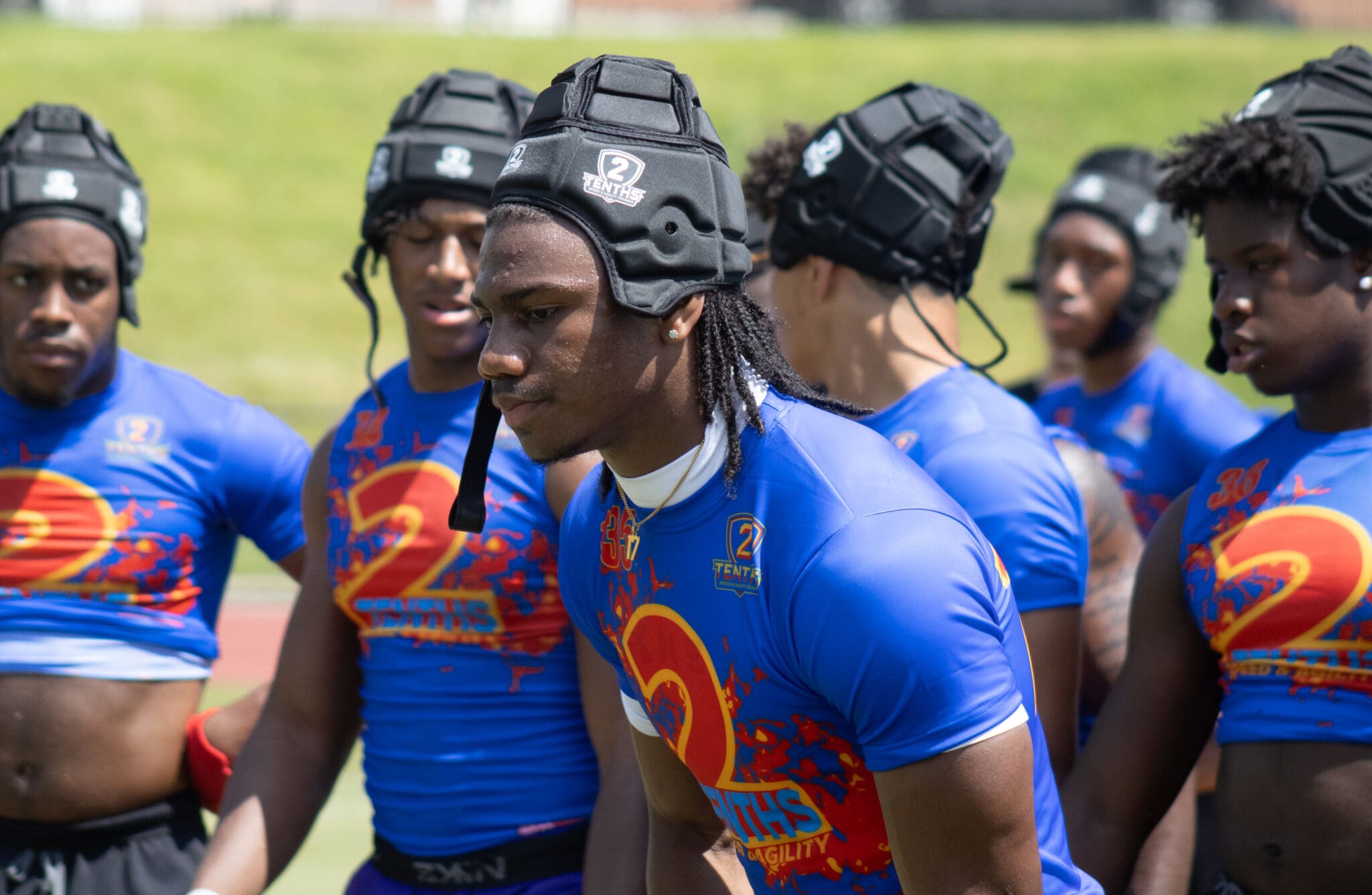 St. Frances Academy RB Sa'Nir Brooks at the 2Tenths Top 150 Camp. June 29, 2025 -- Nathan Breisinger / PSN