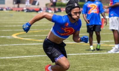 Greensburg Central Catholic's Samir Crosby wins wide receiver MVP at 2Tenths Top 150 Camp. June 29, 2025 -- Nathan Breisinger / PSN