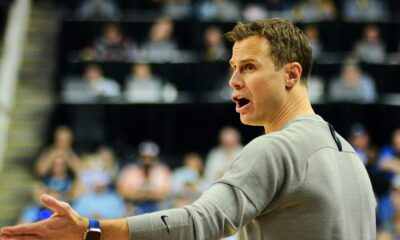 Blue Devils coach Jon Scheyer as Pitt faces Duke in the ACC Tournament quarterfinals in Greensboro, N.C. on March 9, 2023. (Mitchell Northam / Pittsburgh Sports Now)