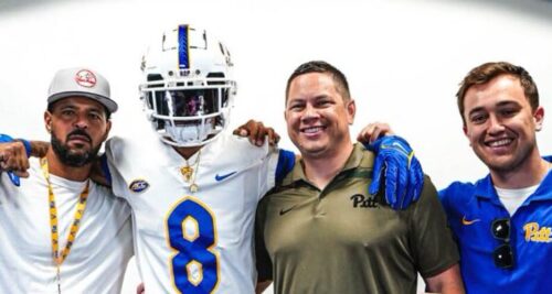 Pitt linebacker Emmanuel Taylor with Ryan Manalac. Photo courtesy of Taylor's X account.