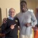 Standout 2026 Texas edge rusher Obinna Umeh with Pitt defensive coordinator Randy Bates. Photo courtesy of Umeh's X account.