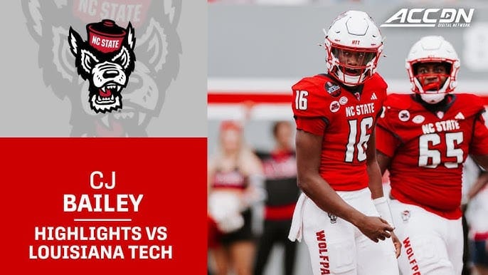 NC State's head coach Dave Doeren announced that CJ Bailey will start NC State's next game, against Clemson.