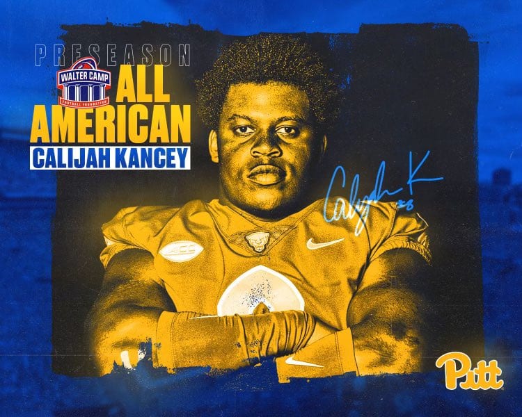 Pitt defensive lineman Calijah Kancey was named a preseason All-American Thursday (Photo: Pitt Football via Twitter)