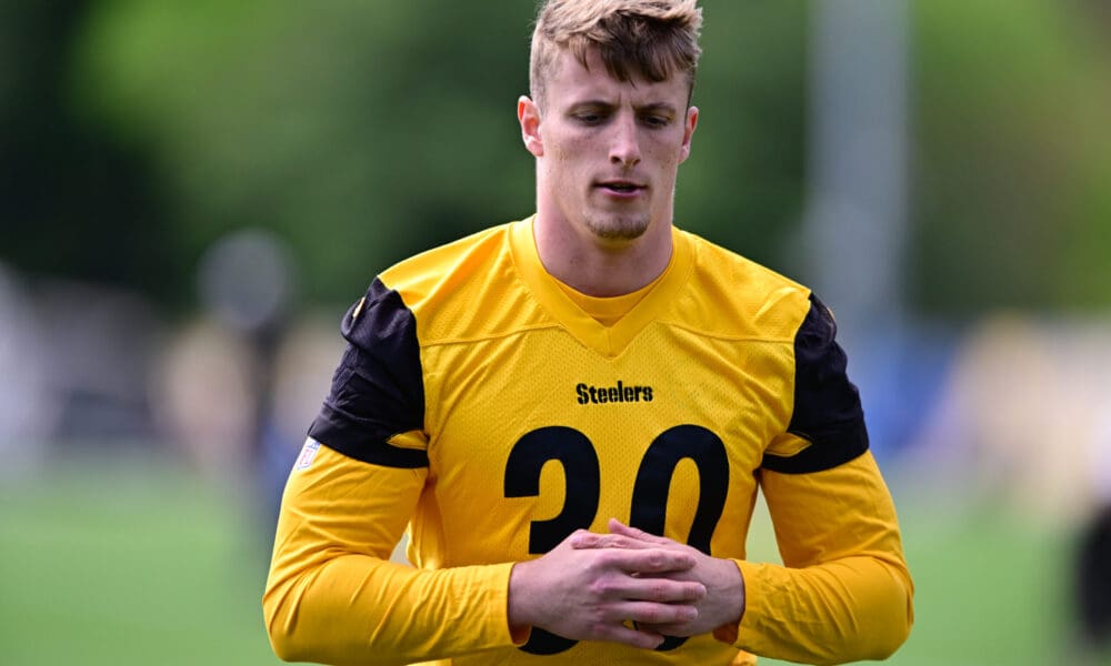 Former Pitt defensive end Nate Matlack at Pittsburgh Steelers Rookie Minicamp. May 9, 2025 / Ed Thompson. PSN.